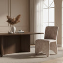Beige Velvet Dining Chairs (2) | OROA Modern Ditka