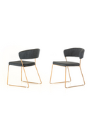 Rosegold Frame Gray Dining Chairs (2) | OROA Modern Ashland | Oroatrade.com