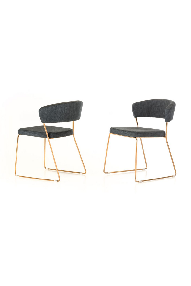 Rosegold Frame Gray Dining Chairs (2) | OROA Modern Ashland | Oroatrade.com