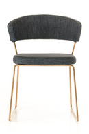 Rosegold Frame Gray Dining Chairs (2) | OROA Modern Ashland | Oroatrade.com