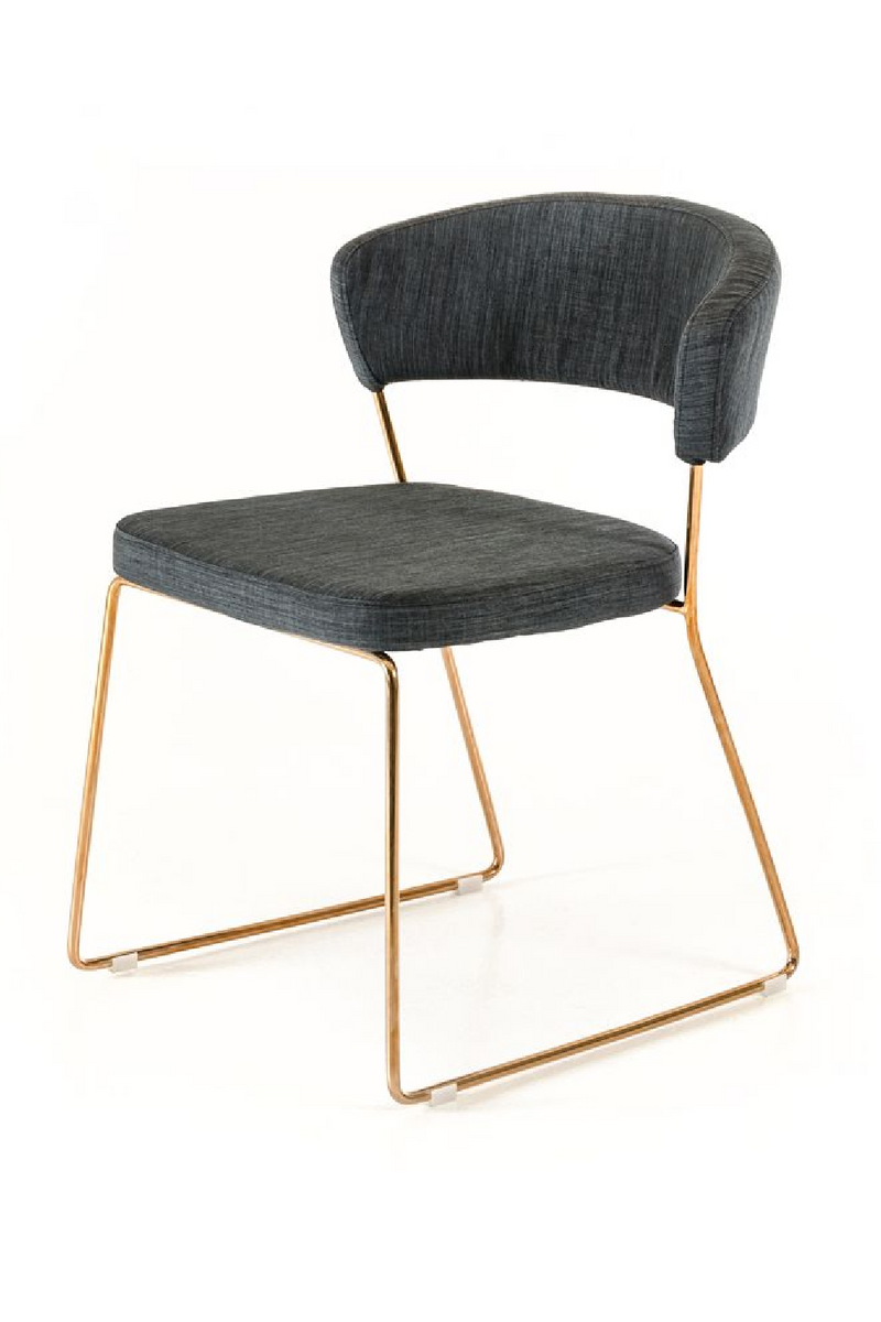 Rosegold Frame Gray Dining Chairs (2) | OROA Modern Ashland | Oroatrade.com