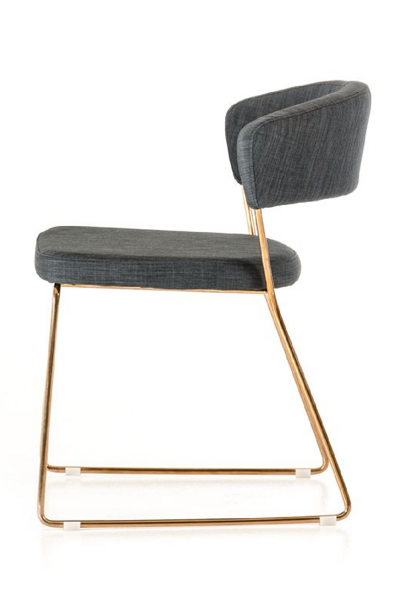 Rosegold Frame Gray Dining Chairs (2) | OROA Modern Ashland | Oroatrade.com