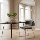 Rosegold Frame Gray Dining Chairs (2) | OROA Modern Ashland