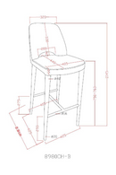 Gray Cutout-Back Bar Stool | OROA Modern Williamette | Oroatrade.com