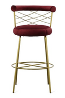 Red Velvet Bar Stool | OROA Modern Dakin | Oroatrade.com