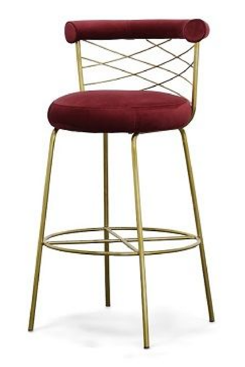 Red Velvet Bar Stool | OROA Modern Dakin | Oroatrade.com