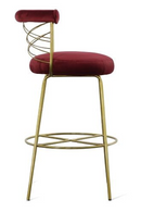 Red Velvet Bar Stool | OROA Modern Dakin | Oroatrade.com
