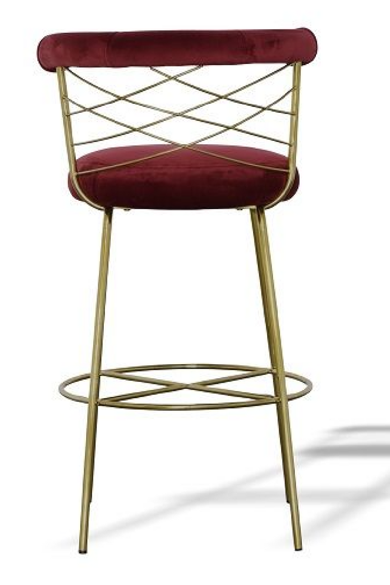Red Velvet Bar Stool | OROA Modern Dakin | Oroatrade.com