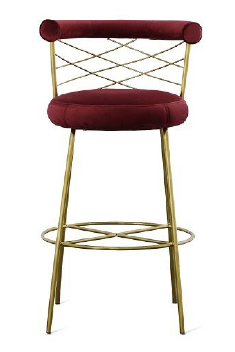 Red Velvet Bar Stool | OROA Modern Dakin | Oroatrade.com