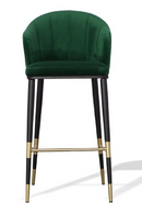 Green Velvet Curved Bar Stool | OROA Modern Adak | Oroatrade.com