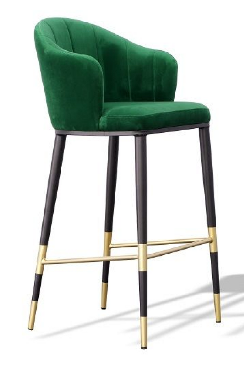 Green Velvet Curved Bar Stool | OROA Modern Adak | Oroatrade.com