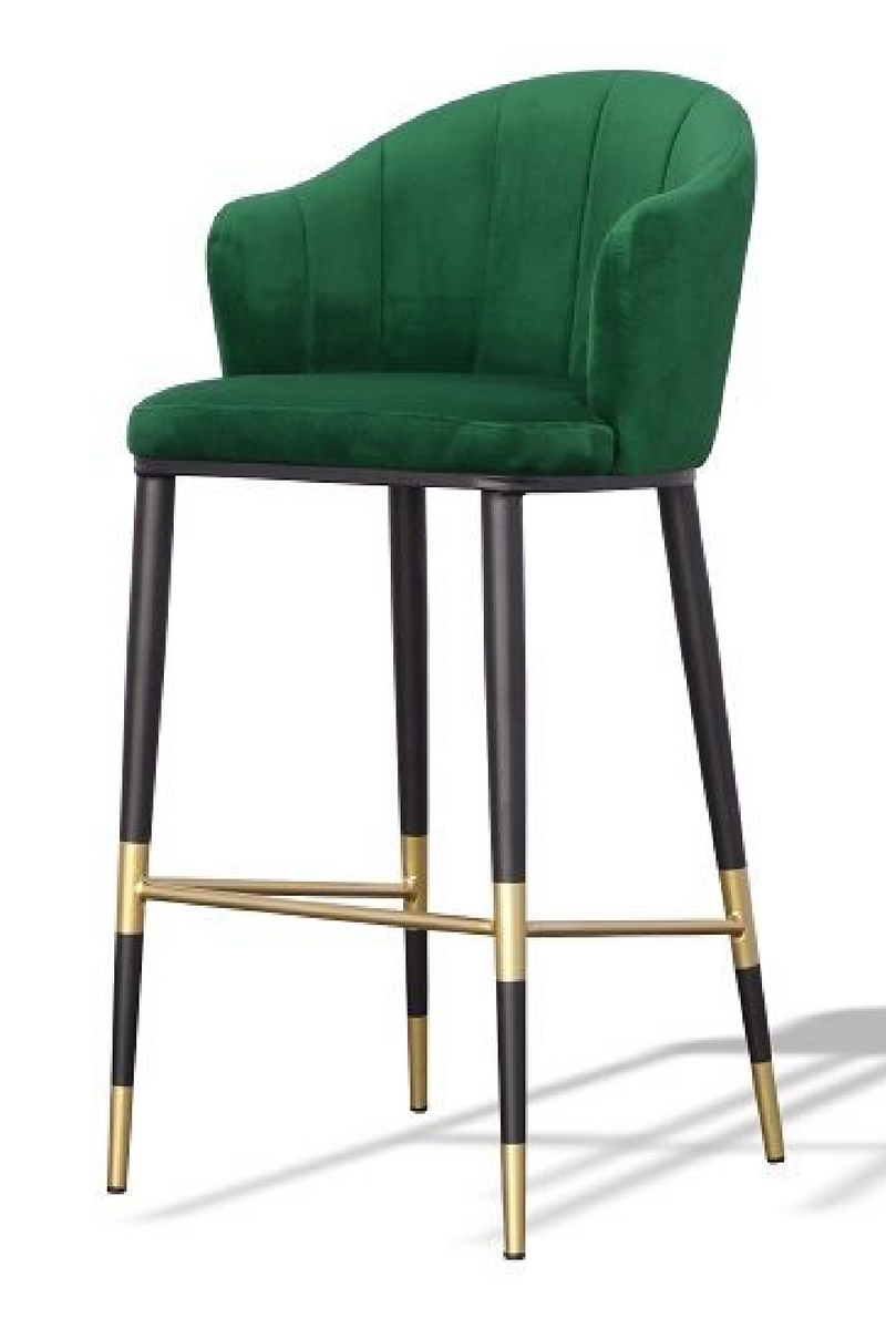 Green Velvet Curved Bar Stool | OROA Modern Adak | Oroatrade.com