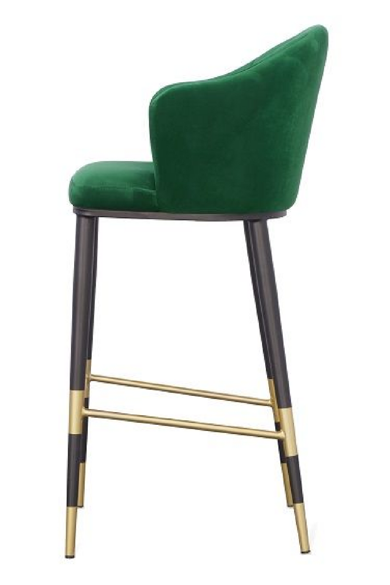Green Velvet Curved Bar Stool | OROA Modern Adak | Oroatrade.com