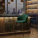 Green Velvet Curved Bar Stool | OROA Modern Adak | Oroatrade.com
