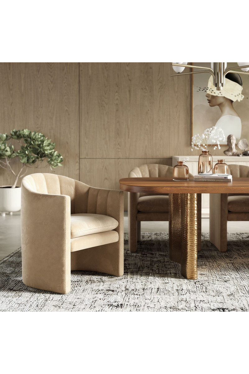 Velvet Curved Dining Chair | OROA Modern Danube | Oroatrade.com