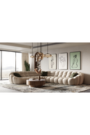 Beige Tufted Curved Sectional Sofa | OROA Modern Yolonda | Oroatrade.com