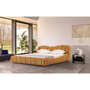 Upholstered Panel Camel Headboard Bed | OROA Modern Janine