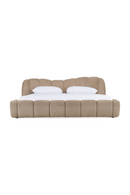 Tan Upholstered Panel Headboard Bed | OROA Modern Janine | Oroatrade.com