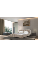 Tan Upholstered Panel Headboard Bed | OROA Modern Janine | Oroatrade.com