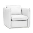 White Leather Swivel Lounge Chair | OROA Modern Tamworth