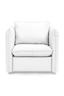 White Leather Swivel Lounge Chair | OROA Modern Tamworth | Oroatrade.com