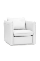 White Leather Swivel Lounge Chair | OROA Modern Tamworth | Oroatrade.com