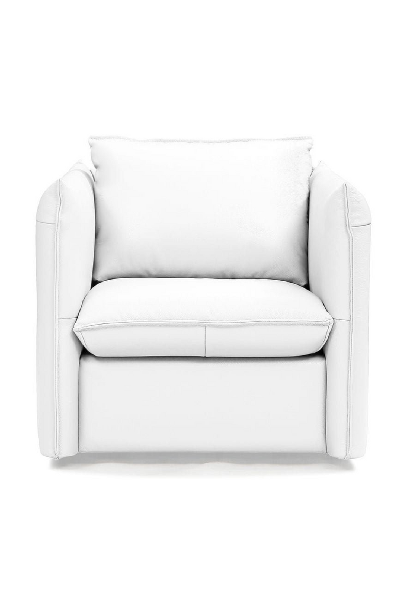 White Leather Swivel Lounge Chair | OROA Modern Tamworth | Oroatrade.com