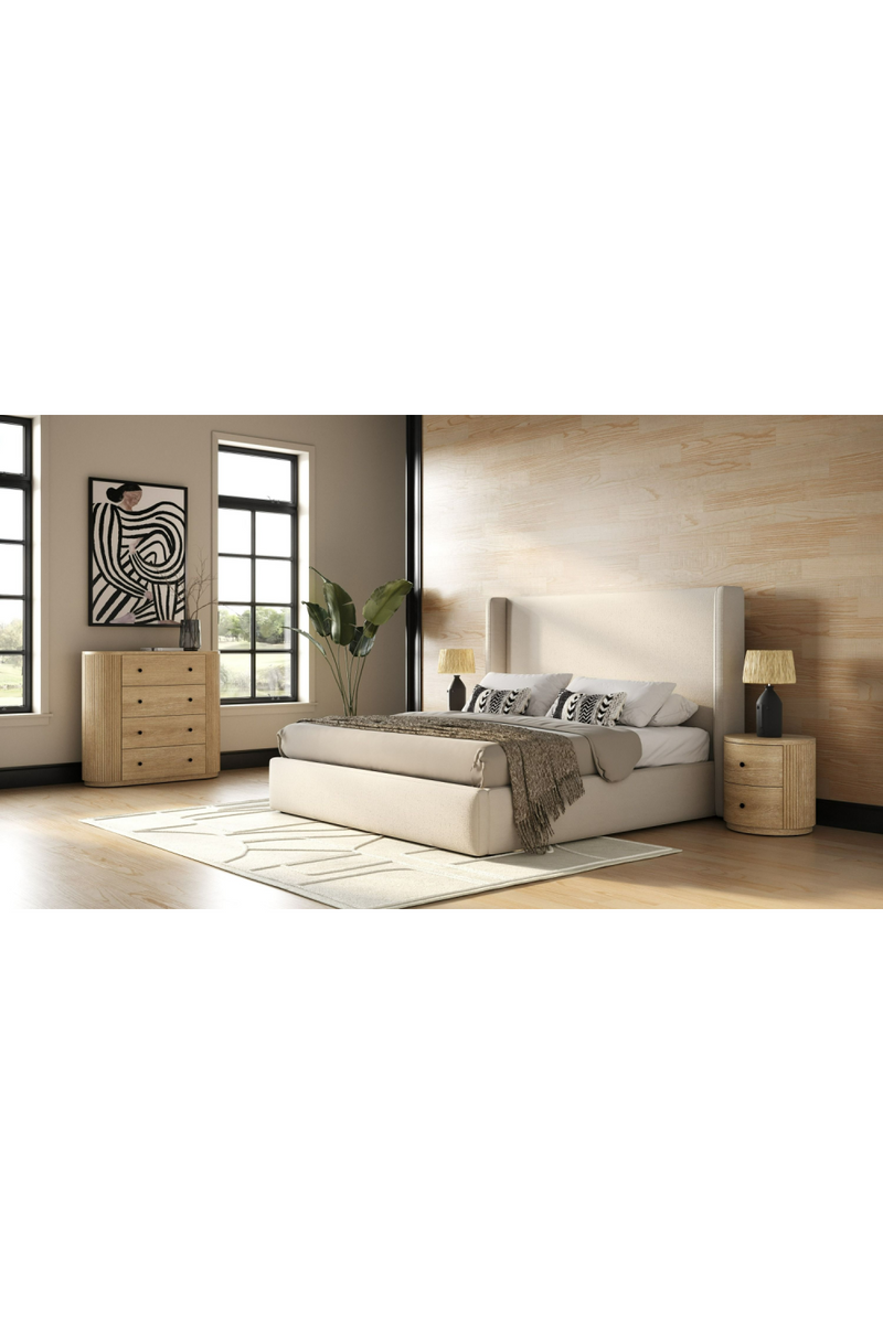 Beige Panel Headboard Bed | OROA Modern Byrne | Oroatrade.com