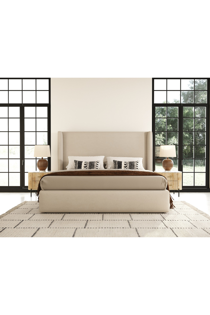 Beige Panel Headboard Bed | OROA Modern Byrne | Oroatrade.com