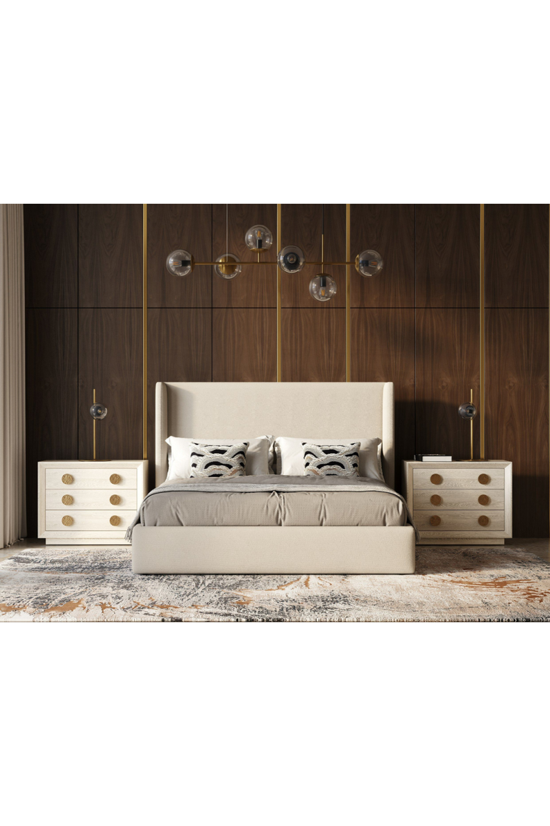 Beige Panel Headboard Bed | OROA Modern Byrne | Oroatrade.com