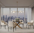 Textured Brown Glass Dining Table | OROA Modern Pyrite