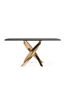 Textured Brown Glass Dining Table | OROA Modern Pyrite | Oroatrade.com
