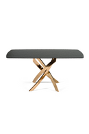 Textured Brown Glass Dining Table | OROA Modern Pyrite