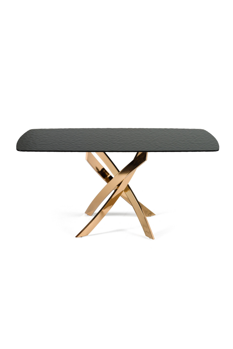 Textured Brown Glass Dining Table | OROA Modern Pyrite | Oroatrade.com