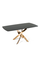 Textured Brown Glass Dining Table | OROA Modern Pyrite | Oroatrade.com