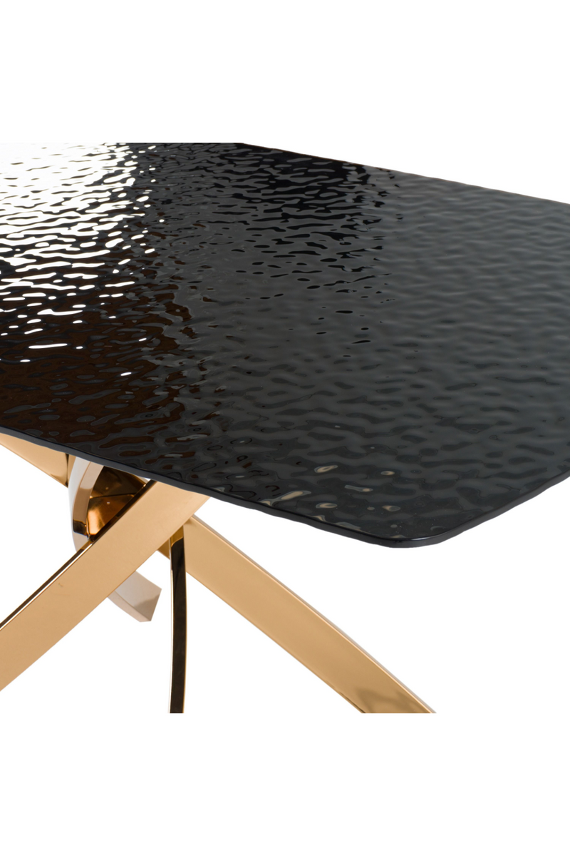 Textured Brown Glass Dining Table | OROA Modern Pyrite | Oroatrade.com