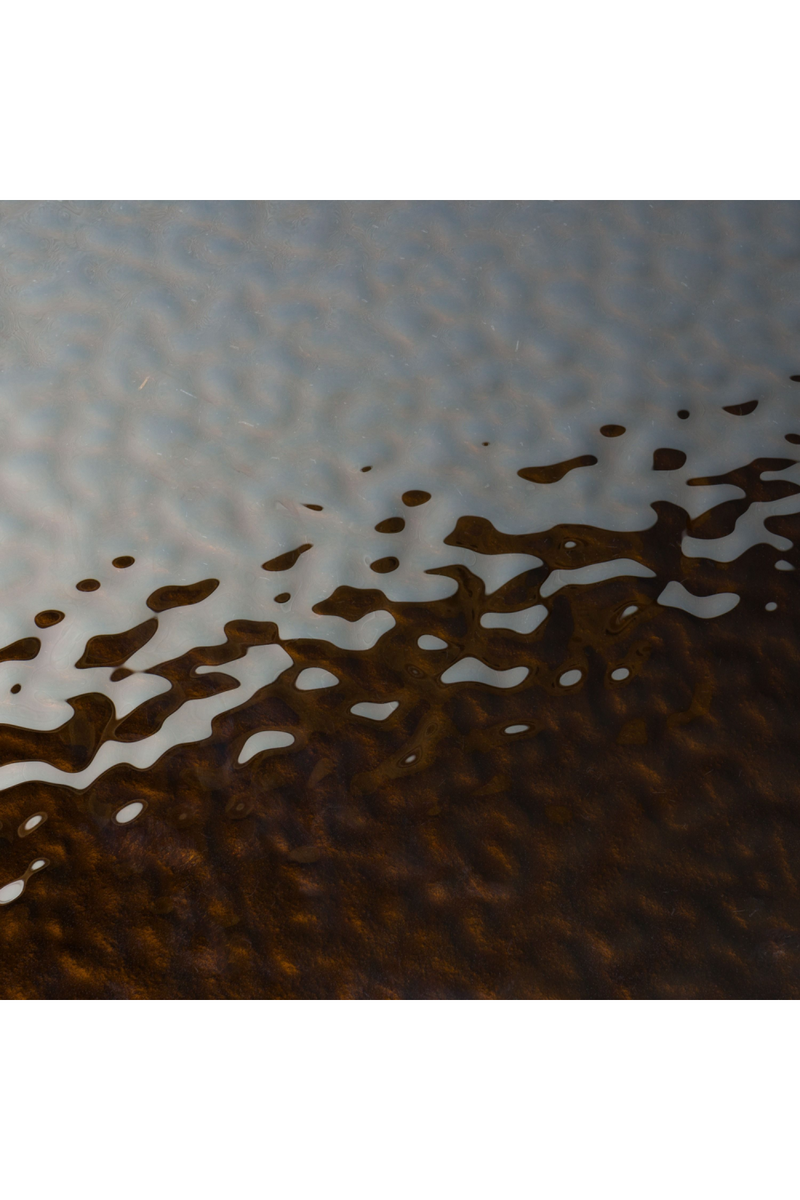 Textured Brown Glass Dining Table | OROA Modern Pyrite | Oroatrade.com