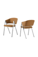 Curved Vegan Leather Dining Chairs (2) | OROA Modern Marcus | Oroatrade.com