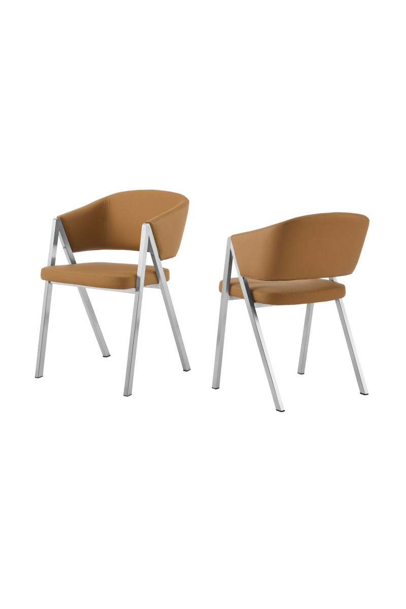 Curved Vegan Leather Dining Chairs (2) | OROA Modern Marcus | Oroatrade.com