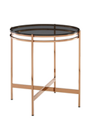 Smoked Glass Round End Table S | OROA Modern Bradford | Oroatrade.com