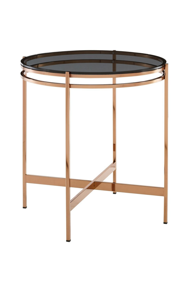 Smoked Glass Round End Table S | OROA Modern Bradford | Oroatrade.com