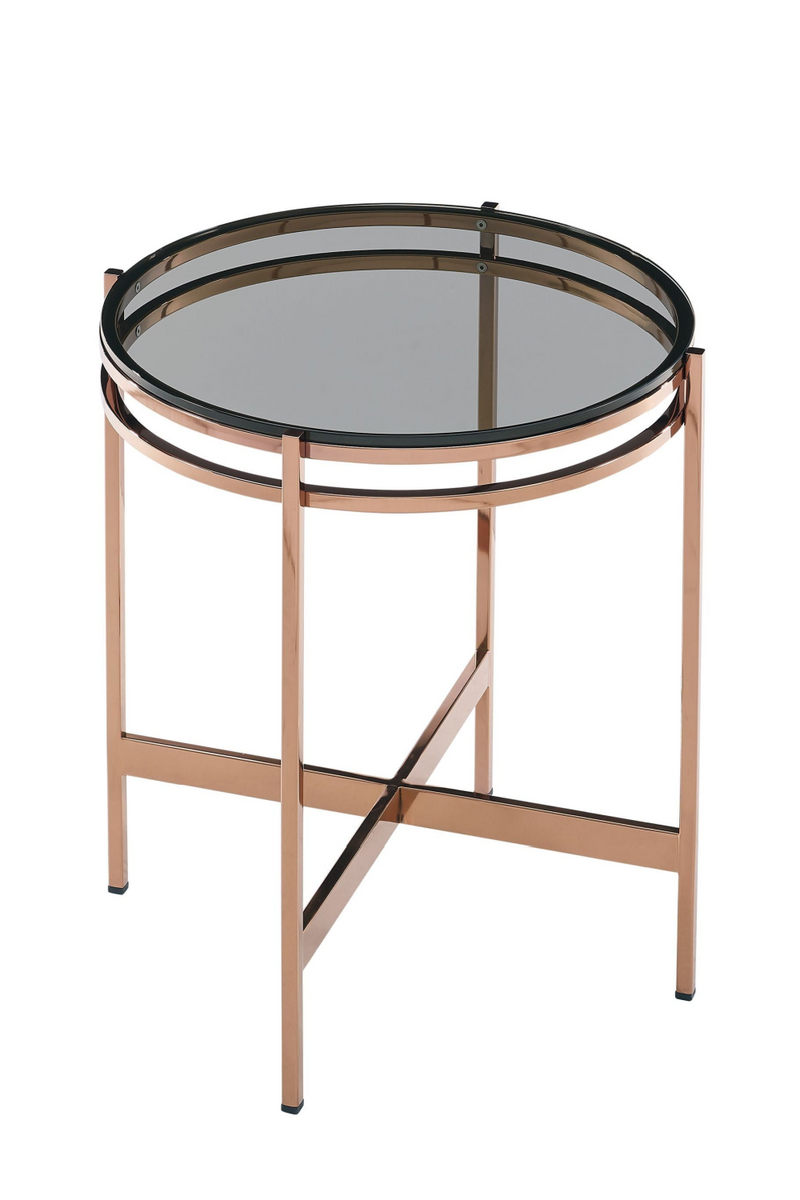 Smoked Glass Round End Table S | OROA Modern Bradford | Oroatrade.com