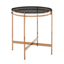 Smoked Glass Round End Table S | OROA Modern Bradford