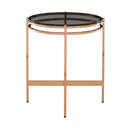 Smoked Glass Round End Table S | OROA Modern Bradford