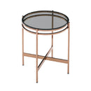 Smoked Glass Round End Table S | OROA Modern Bradford