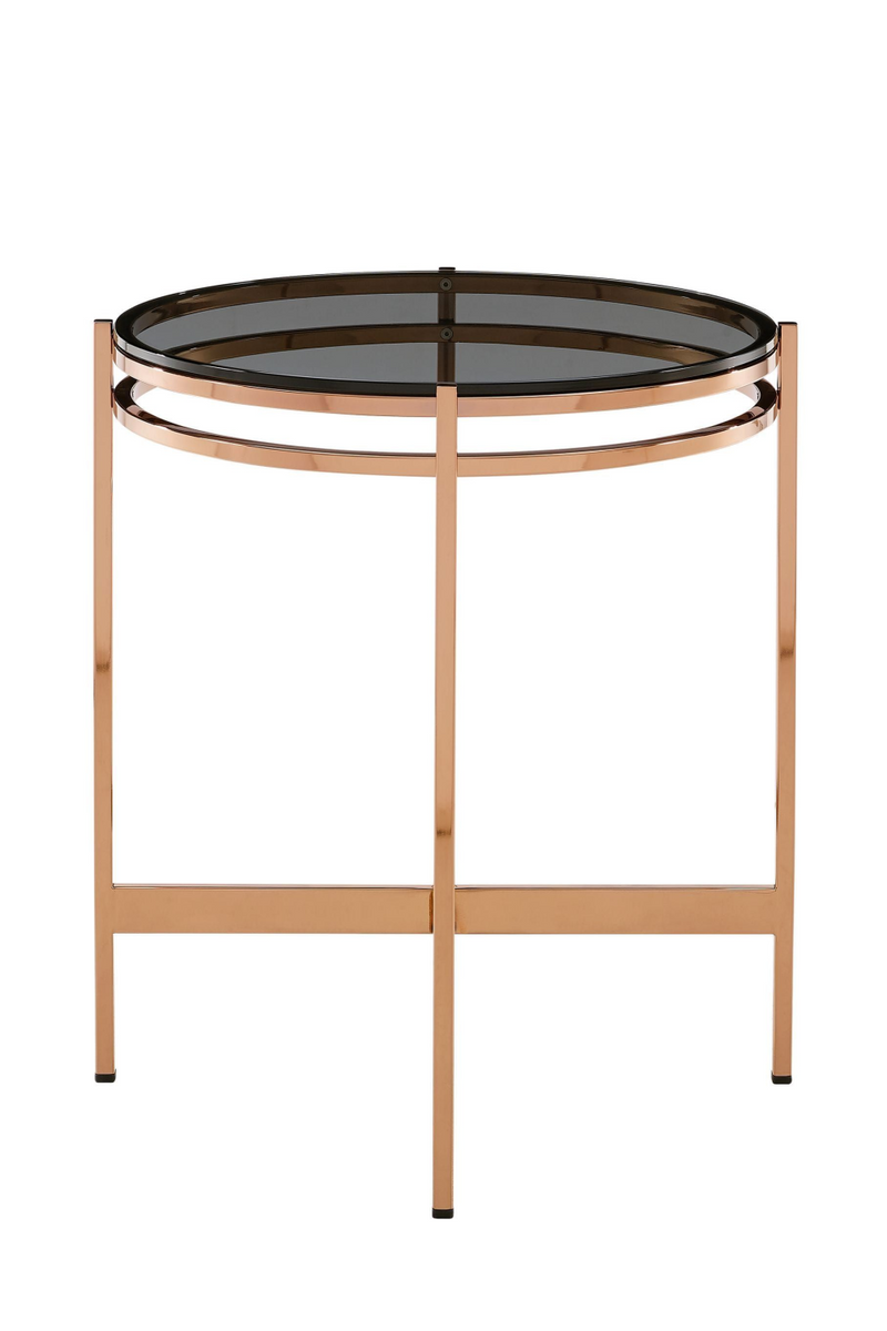 Smoked Glass Round End Table S | OROA Modern Bradford | Oroatrade.com