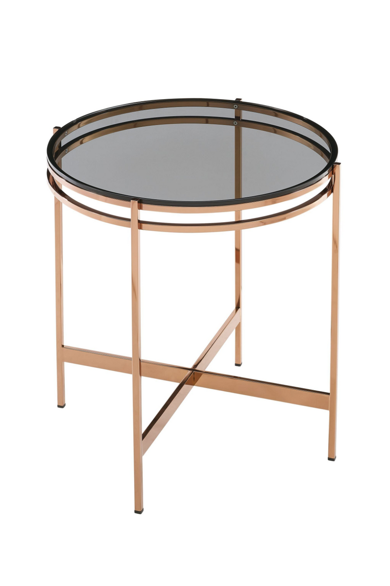 Smoked Glass Round End Table | OROA Modern Bradford | Oroatrade.com