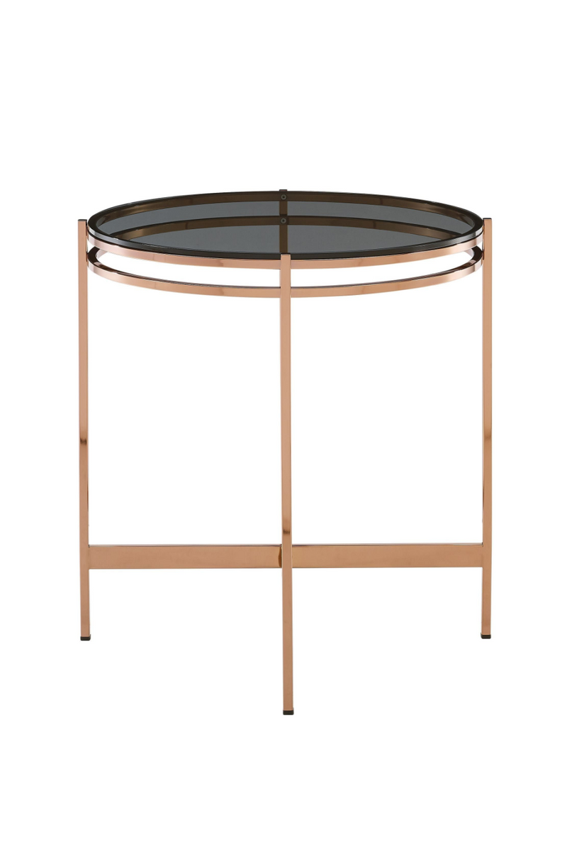Smoked Glass Round End Table | OROA Modern Bradford | Oroatrade.com