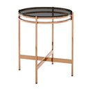 Smoked Glass Round End Table | OROA Modern Bradford