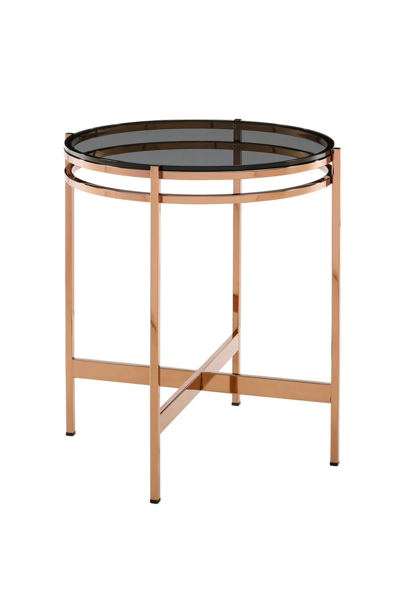 Smoked Glass Round End Table | OROA Modern Bradford | Oroatrade.com